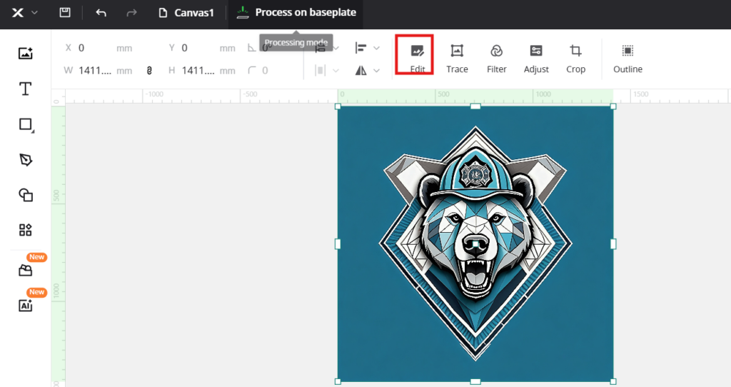 xTool Creative Space 中的 Edit 功能