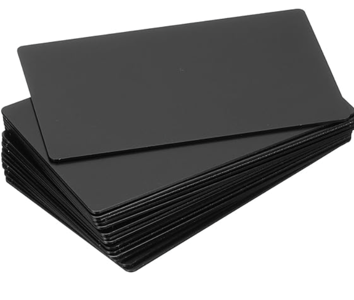 Thick 1 mm aluminum card blanks (product photo)